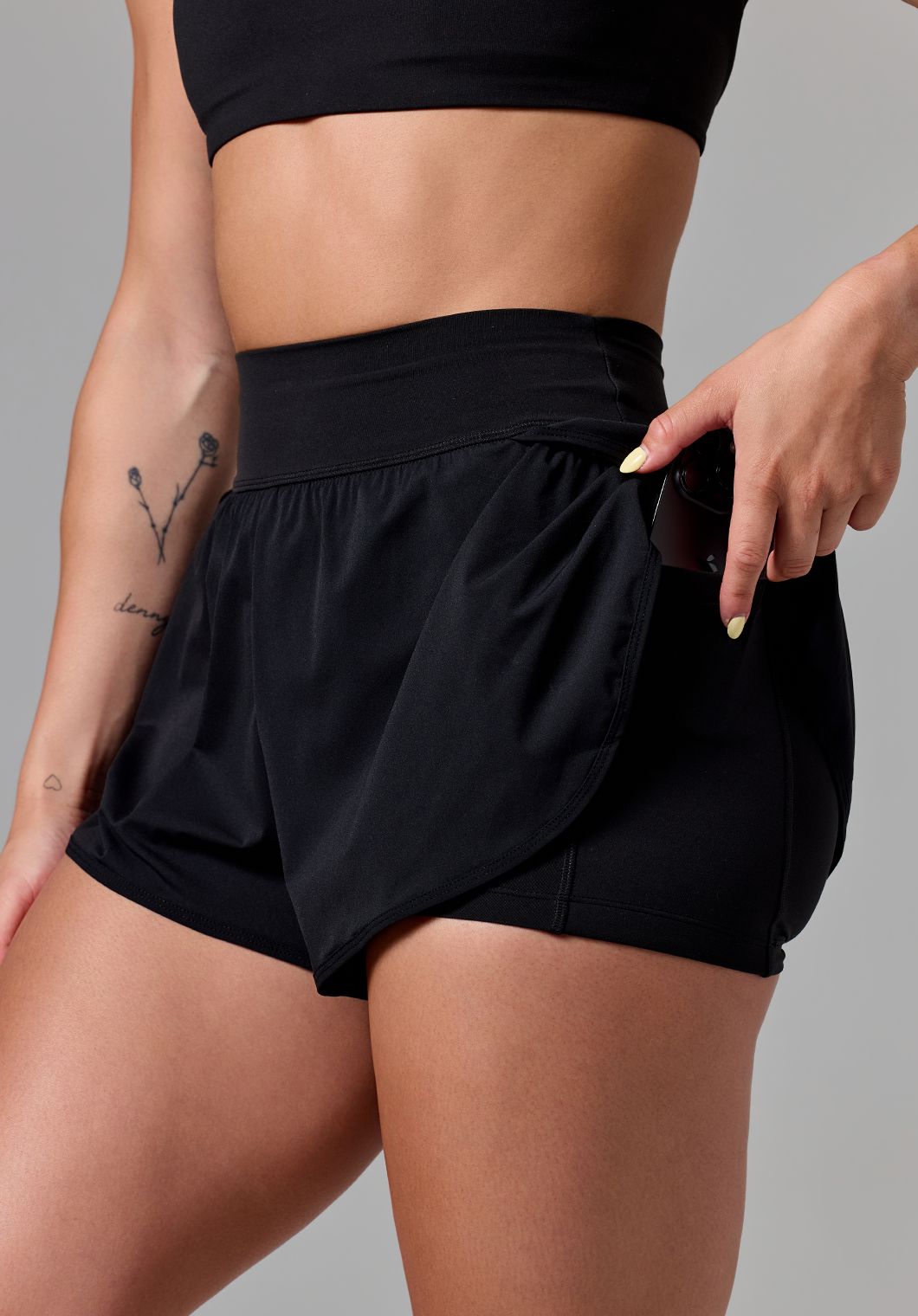 AirLift™ Sport Motion High-Rise Track Short Black Shorts Paragon Fitwear 