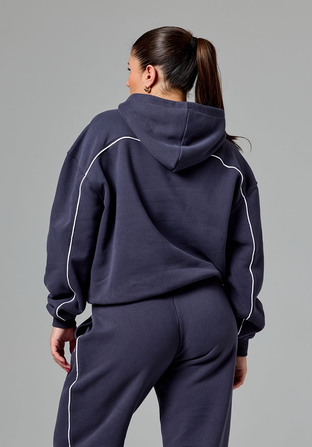 CloudEase™ Oversized Contrast Hoodie Charcoal Tops/Tanks Paragon Fitwear 