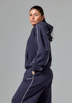 CloudEase™ Oversized Contrast Hoodie Charcoal Tops/Tanks Paragon Fitwear 