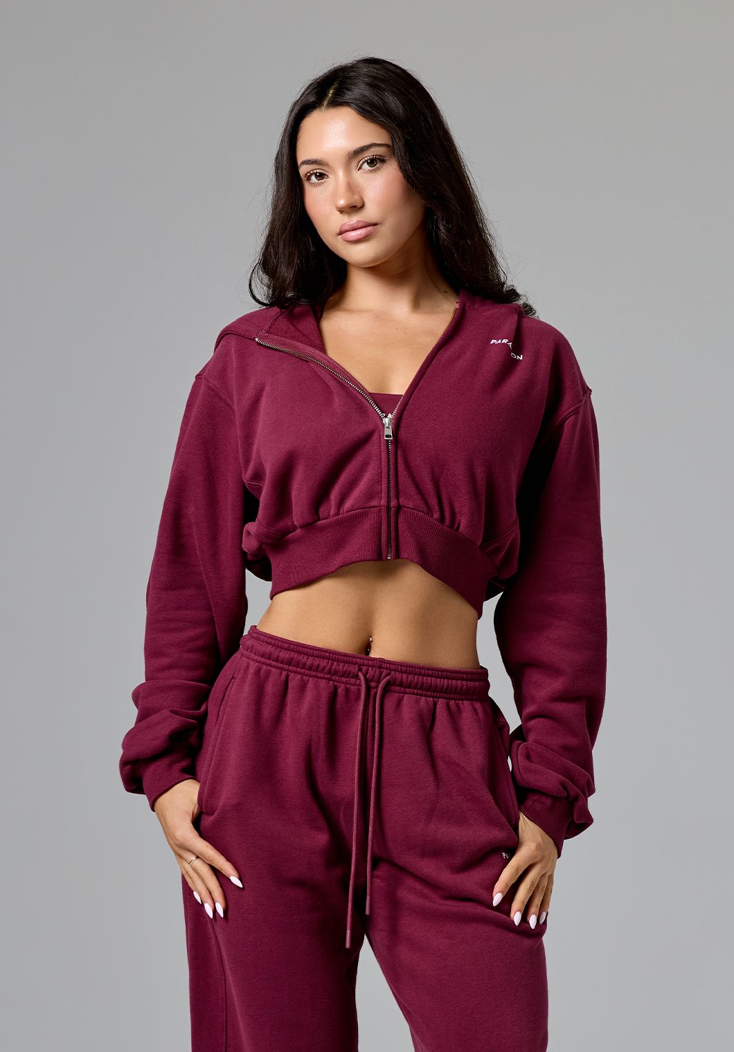 CloudEase™ Oversized Cropped Zip Hoodie PB&J Hoodies Paragon Fitwear 