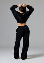 CloudEase™ Oversized Cropped Zip Hoodie Black Hoodies Paragon Fitwear 
