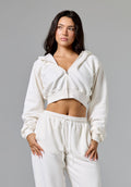 CloudEase™ Oversized Cropped Zip Hoodie Vanilla Hoodies Paragon Fitwear 