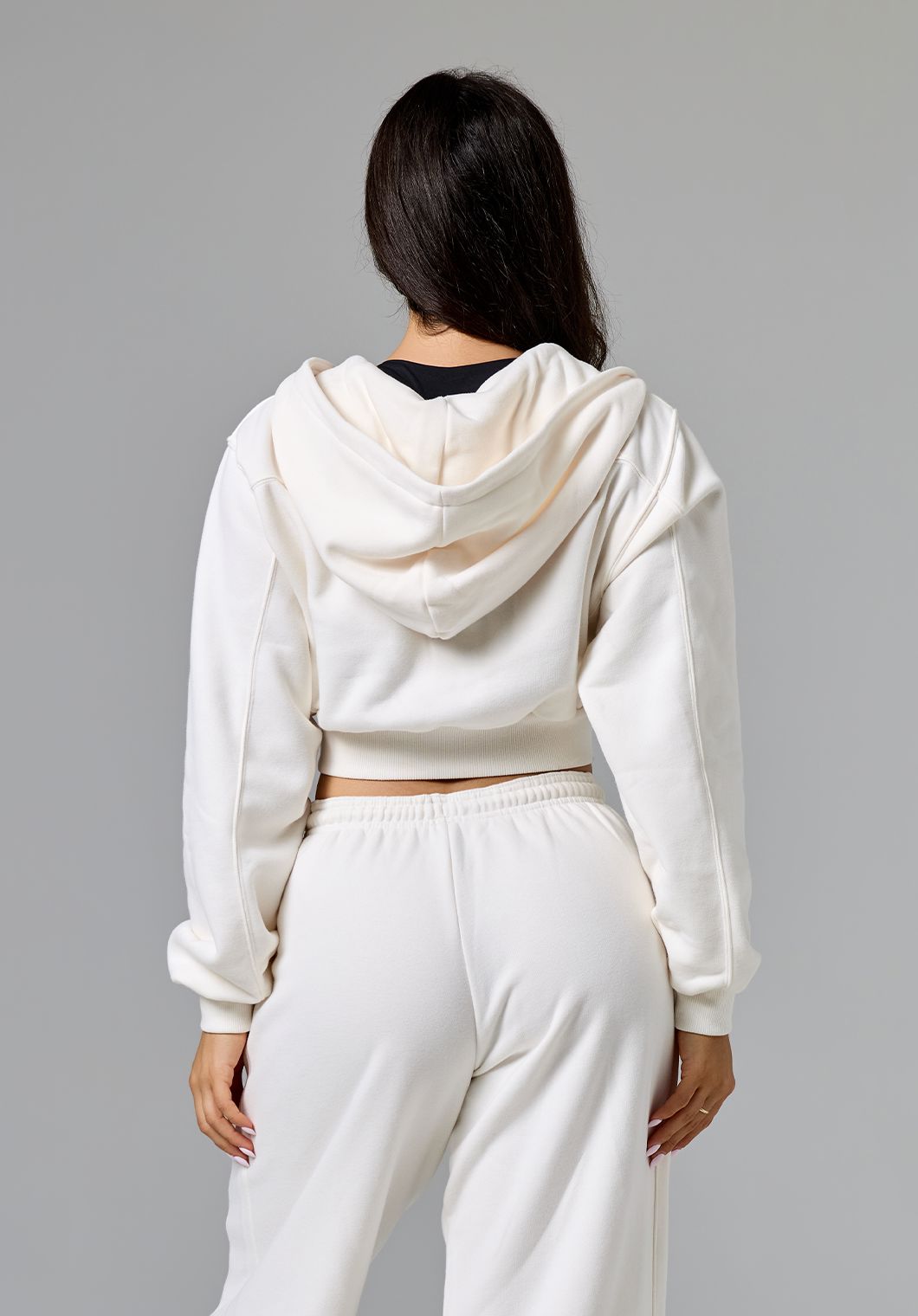 CloudEase™ Oversized Cropped Zip Hoodie Vanilla Hoodies Paragon Fitwear 