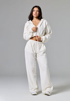 CloudEase™ Oversized Cropped Zip Hoodie Vanilla Hoodies Paragon Fitwear 