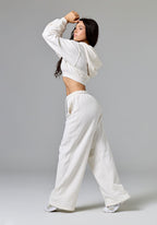 CloudEase™ Oversized Cropped Zip Hoodie Vanilla Hoodies Paragon Fitwear 
