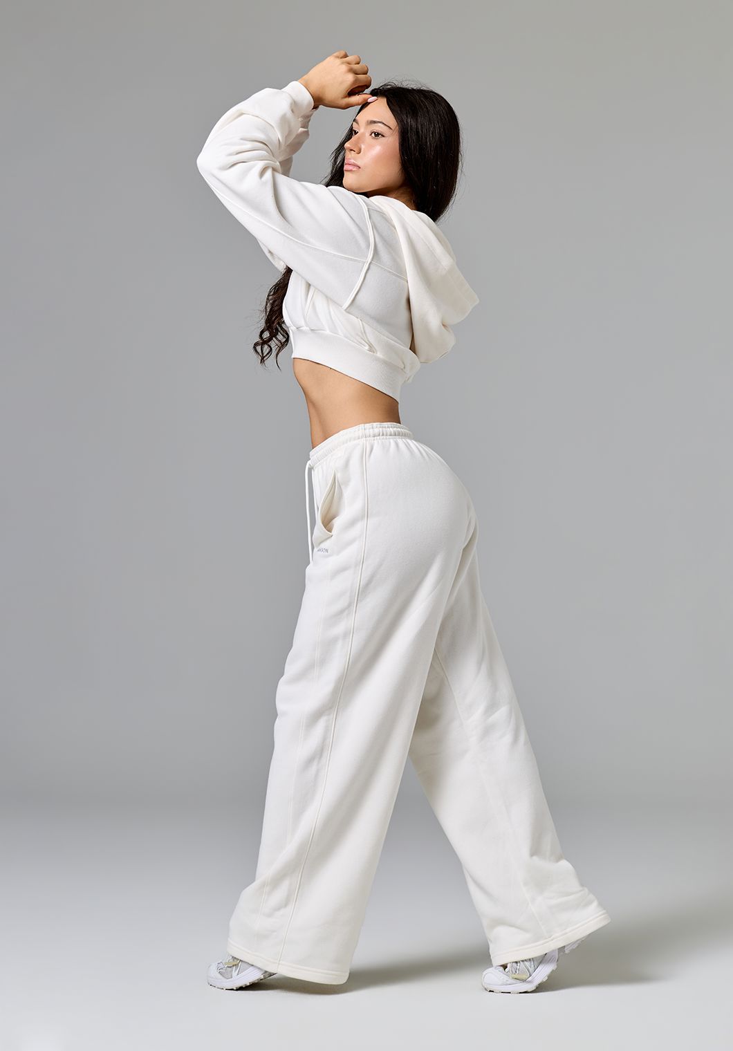CloudEase™ Oversized Cropped Zip Hoodie Vanilla Hoodies Paragon Fitwear 