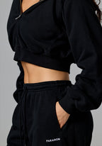 CloudEase™ ShapeLock™ Straight Leg Mid-Rise Sweatpant Short Black Straight Leg Pant Paragon Fitwear 