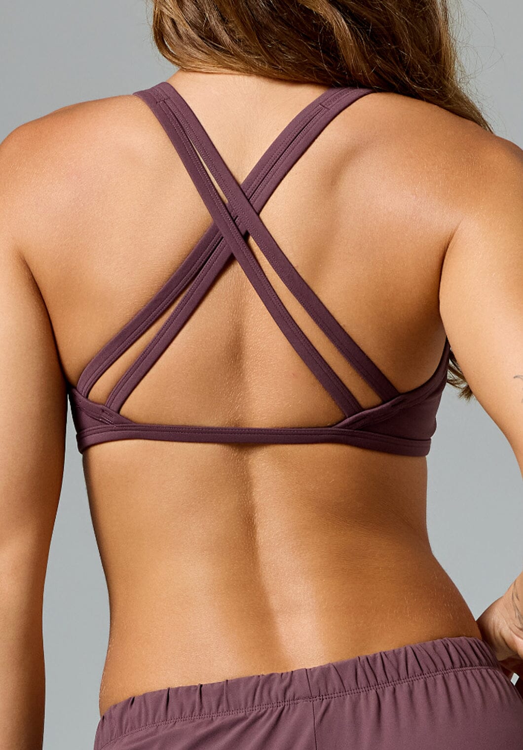 FormLux™ Contour Crossback Sports Bra Cherry Cola Sports Bras Paragon Fitwear 