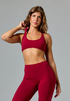 FormLux™ Contour Crossback Sports Bra Red Amaranth Sports Bras Paragon Fitwear 
