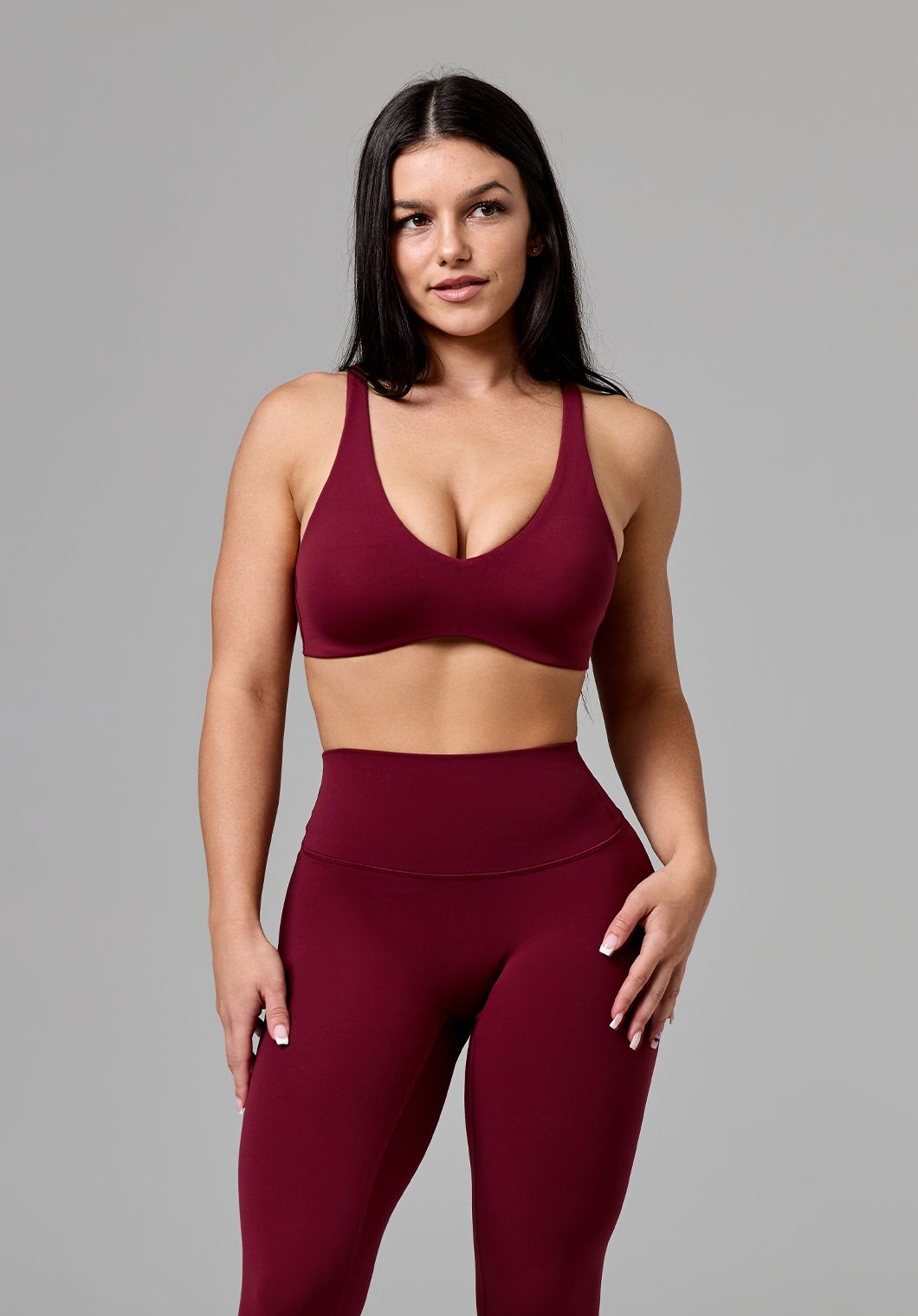 FormLux™ LiteSculpt™ Curve Sports Bra Red Velvet Sports Bras Paragon Fitwear 