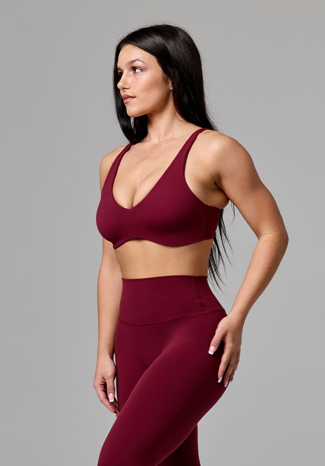 FormLux™ LiteSculpt™ Curve Sports Bra Red Velvet Sports Bras Paragon Fitwear 