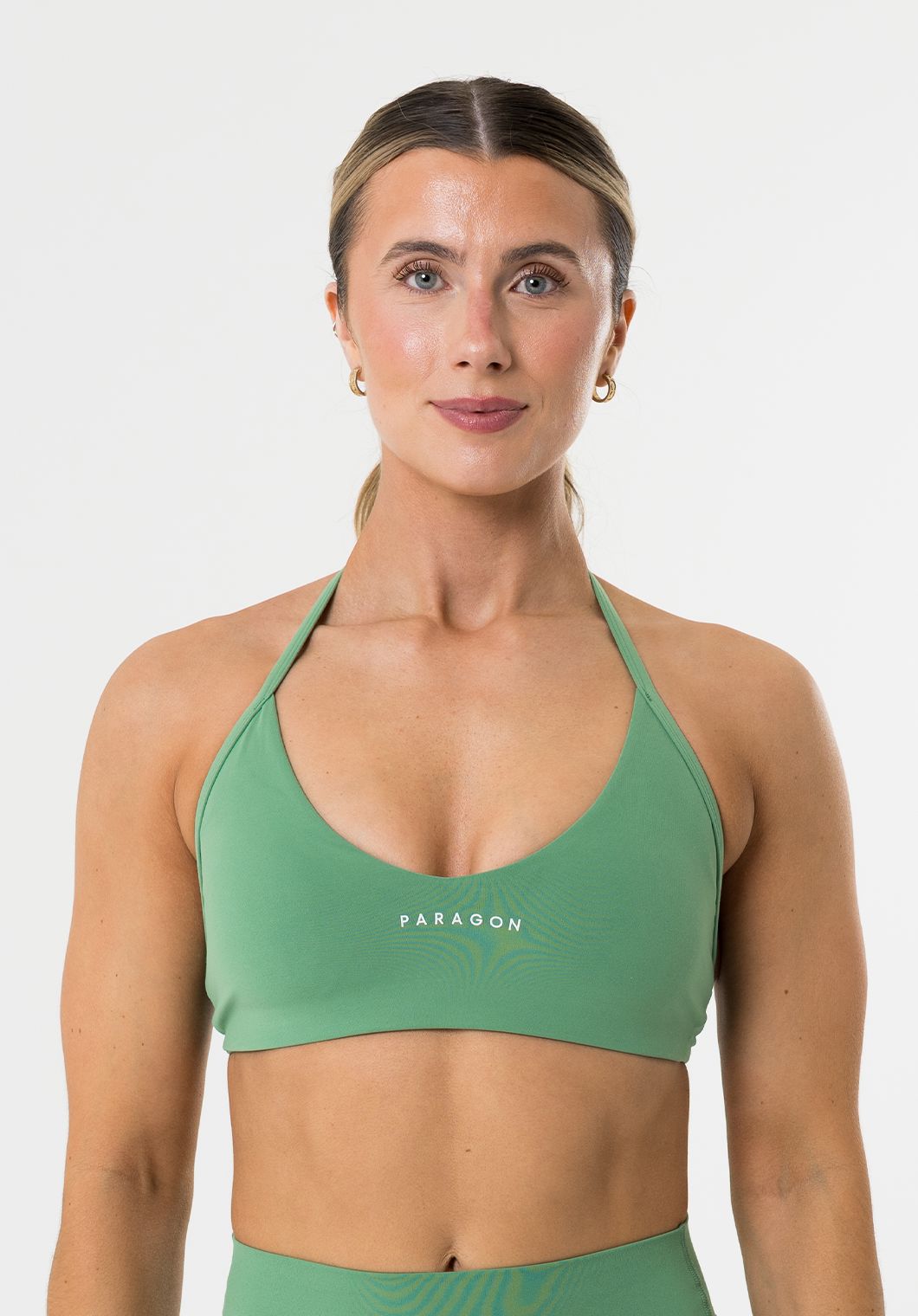 FormLux™ Enhance Halter Sports Bra Avocado Sports Bras Paragon Fitwear 