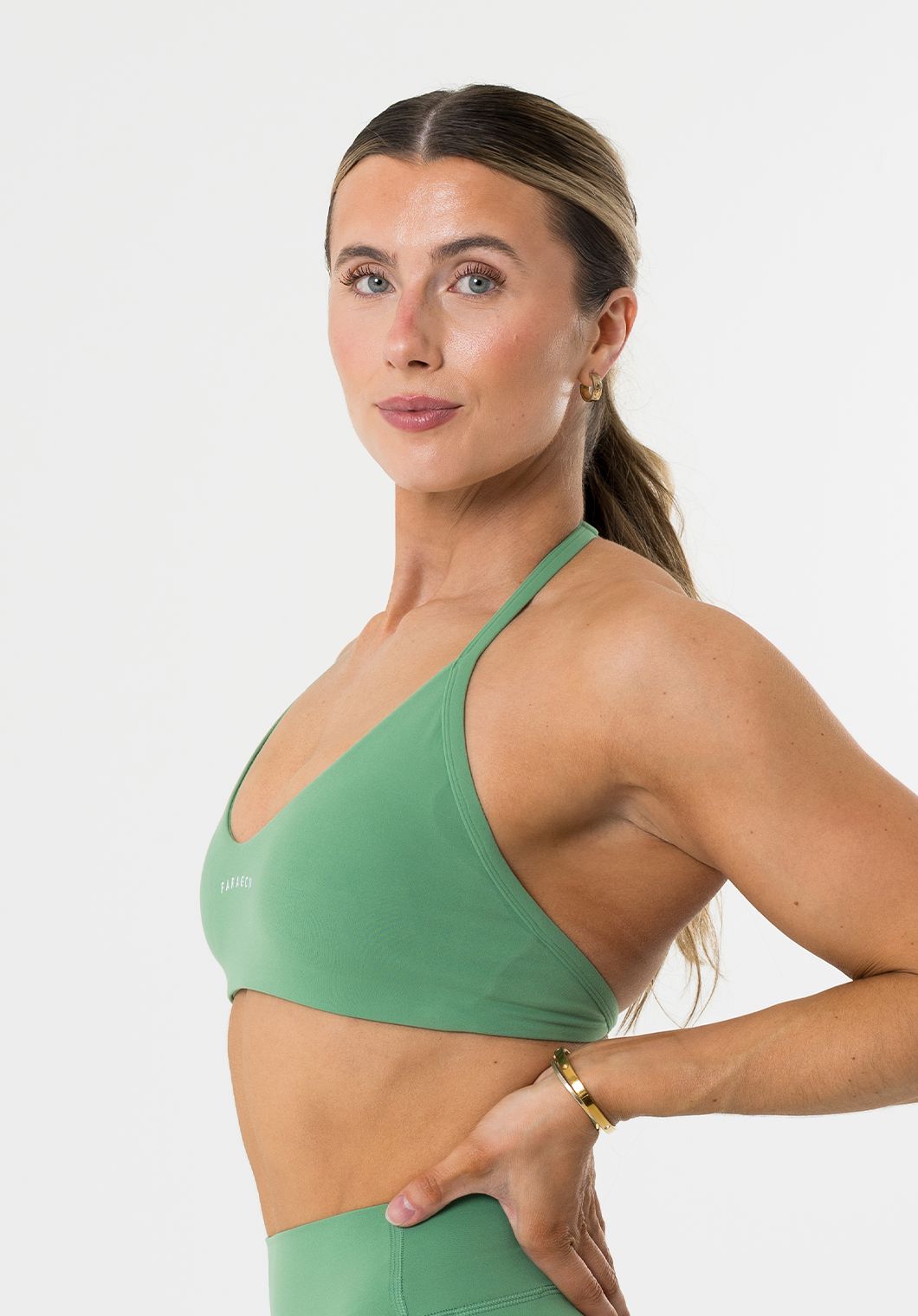 FormLux™ Enhance Halter Sports Bra Avocado Sports Bras Paragon Fitwear 