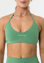 FormLux™ Enhance Halter Sports Bra Avocado Sports Bras Paragon Fitwear 
