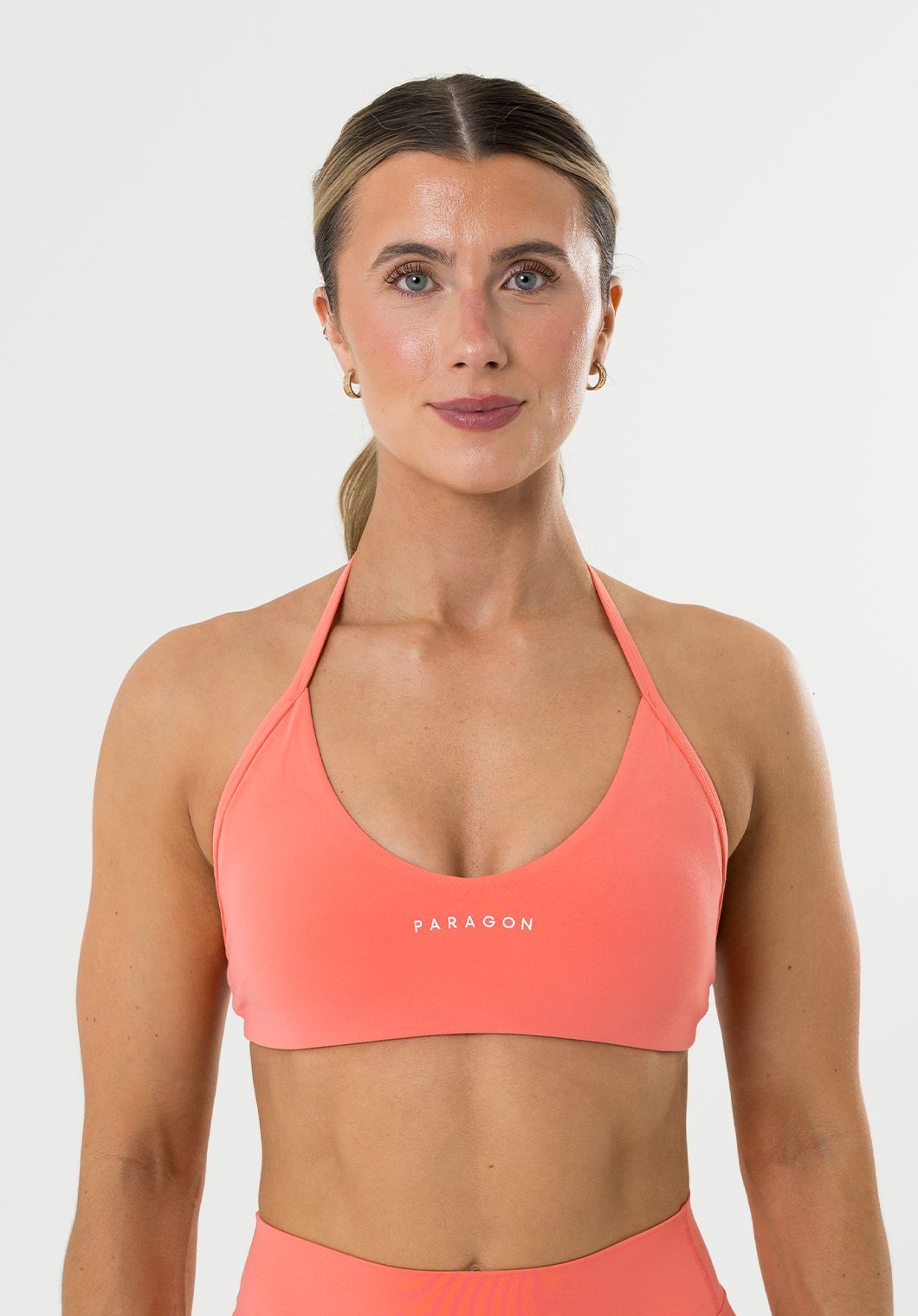 FormLux™ Enhance Halter Sports Bra Juicy Peach Sports Bras Paragon Fitwear 
