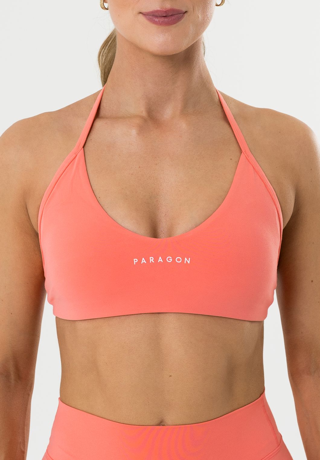 FormLux™ Enhance Halter Sports Bra Juicy Peach Sports Bras Paragon Fitwear 