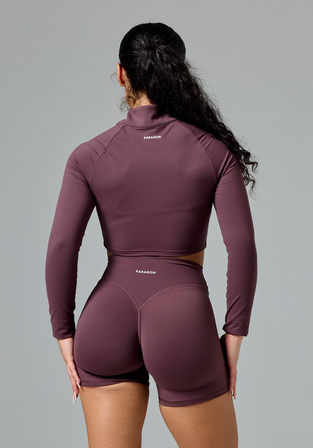 FormLux™ Fitted Crop Jacket Cherry Cola Sports Bras Paragon Fitwear 