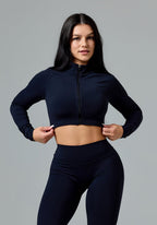 FormLux™ Fitted Crop Jacket Onyx Sports Bras Paragon Fitwear 