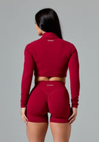 FormLux™ Fitted Crop Jacket Red Amaranth Sports Bras Paragon Fitwear 