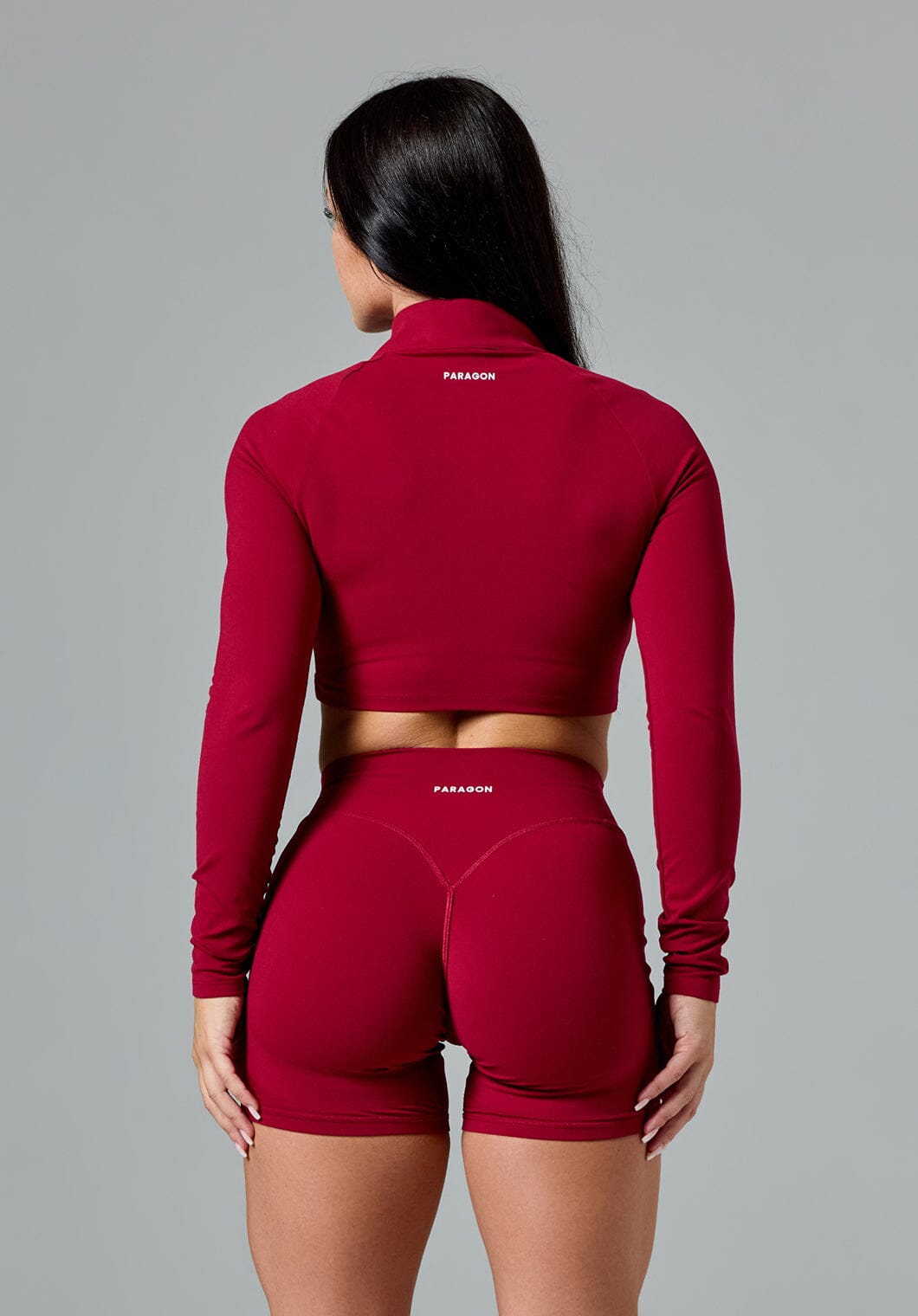 FormLux™ Fitted Crop Jacket Red Amaranth Sports Bras Paragon Fitwear 