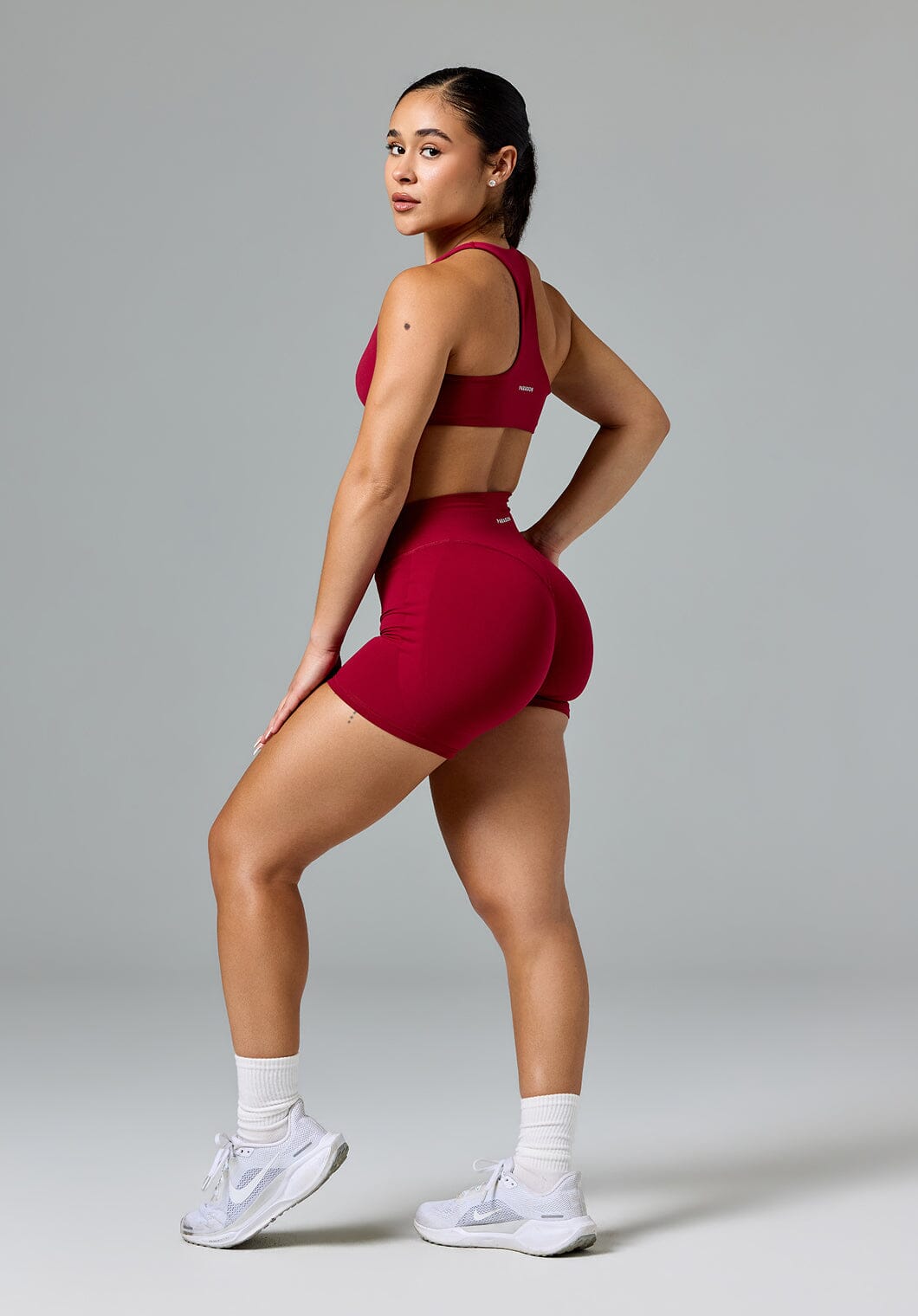 FormLux™ LiftTech™ Mid-Rise Short Red Amaranth Shorts Paragon Fitwear 