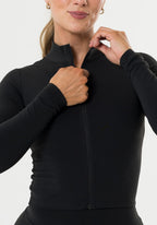 FormLux™ Mid Length Jacket Black Sports Bras Paragon Fitwear 