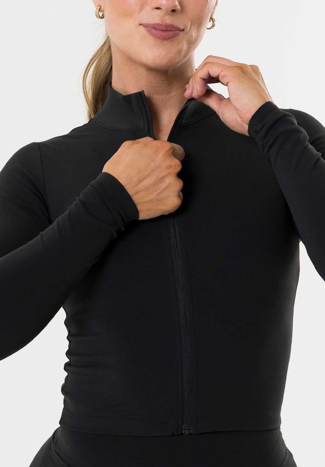 FormLux™ Mid Length Jacket Black Sports Bras Paragon Fitwear 