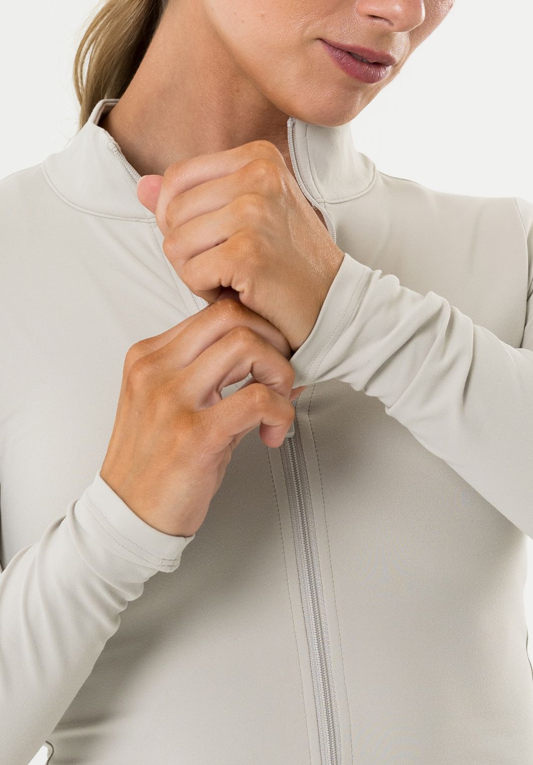 FormLux™ Mid Length Jacket Pearl Grey Sports Bras Paragon Fitwear 