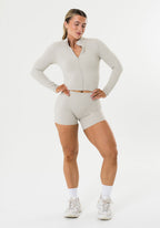 FormLux™ Mid Length Jacket Pearl Grey Sports Bras Paragon Fitwear 