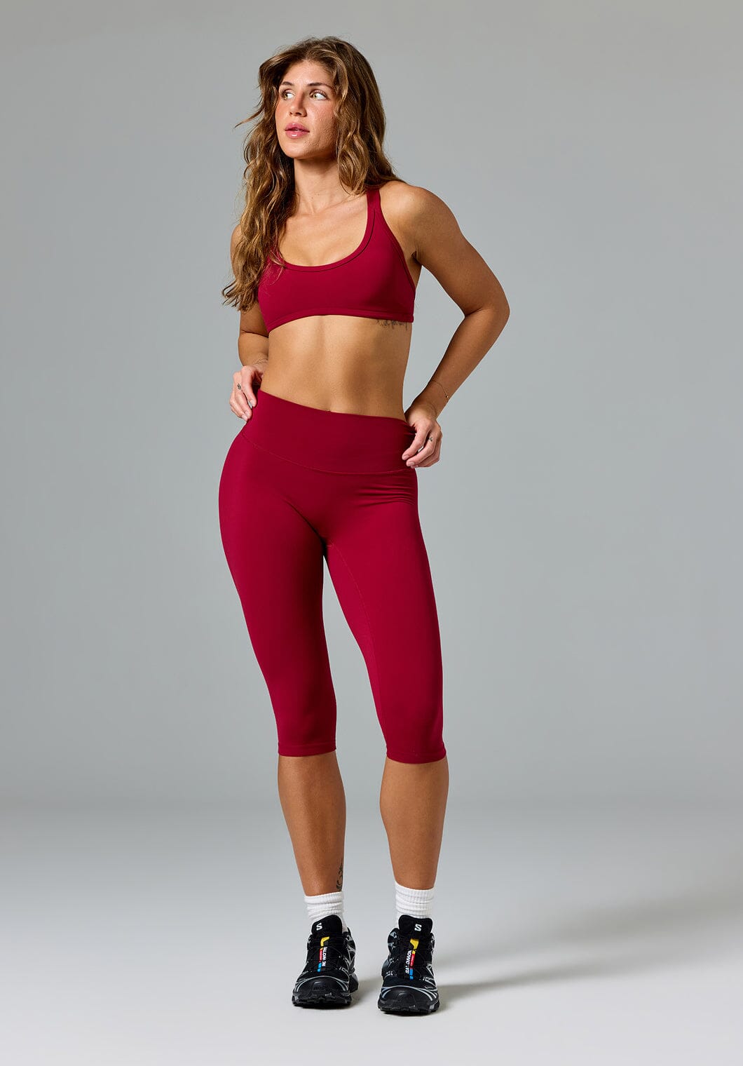 FormLux™ Original Sculptseam® Plus High-Rise Capri Red Amaranth Leggings/Joggers Paragon Fitwear 