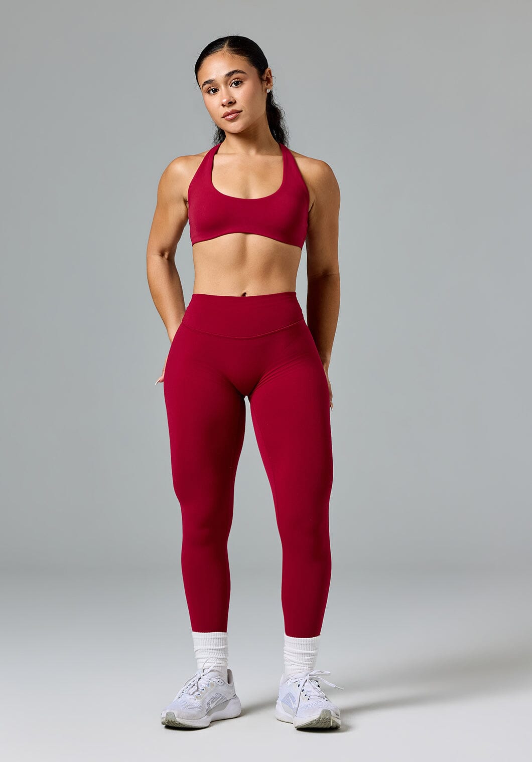 FormLux™ Original Sculptseam® Plus Mid-Rise Legging Red Amaranth Leggings/Joggers Paragon Fitwear 