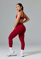FormLux™ Original Sculptseam® Plus Mid-Rise Legging Red Amaranth Leggings/Joggers Paragon Fitwear 