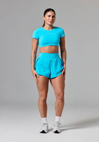 FormLux™ SmoothHold™ Open Back Crop Top Azure Tops/Tanks Paragon Fitwear 
