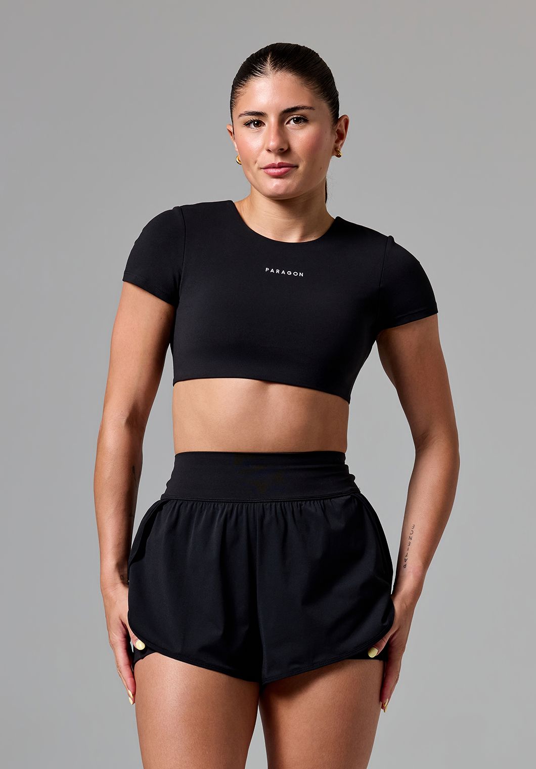 FormLux™ SmoothHold™ Open Back Crop Top Black Tops/Tanks Paragon Fitwear 