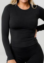 Reluna™ Full Length Long Sleeve Top Black Tops/Tanks Paragon Fitwear 