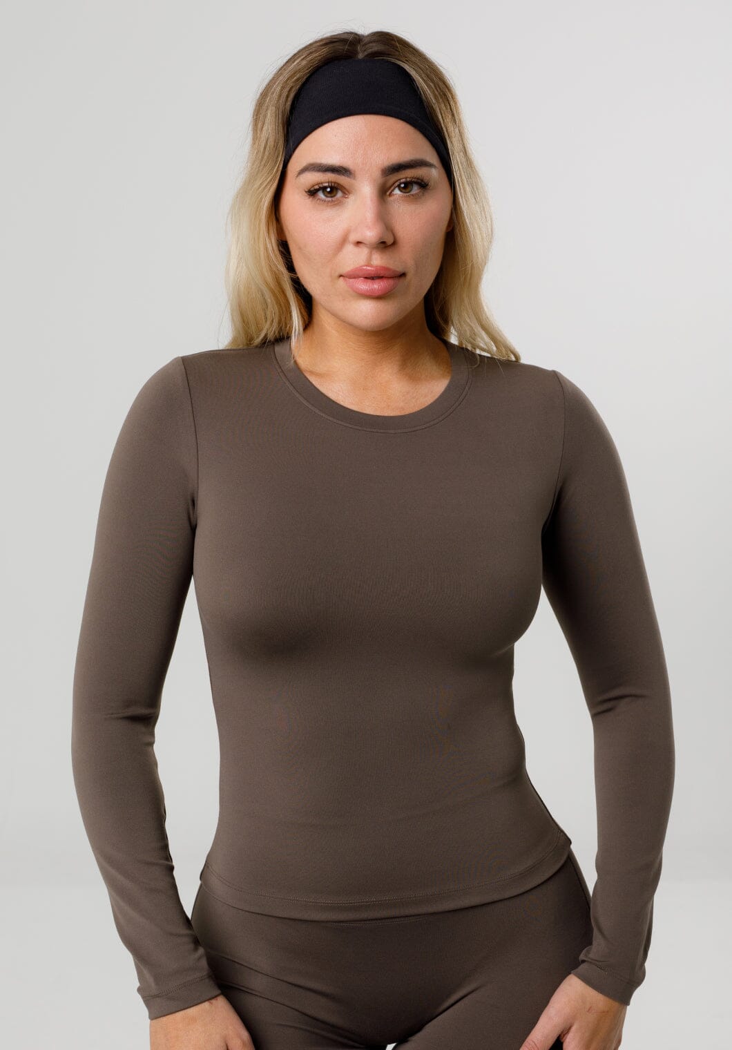 Reluna™ Full Length Long Sleeve Top Truffle Tops/Tanks Paragon Fitwear 