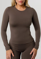 Reluna™ Full Length Long Sleeve Top Truffle Tops/Tanks Paragon Fitwear 