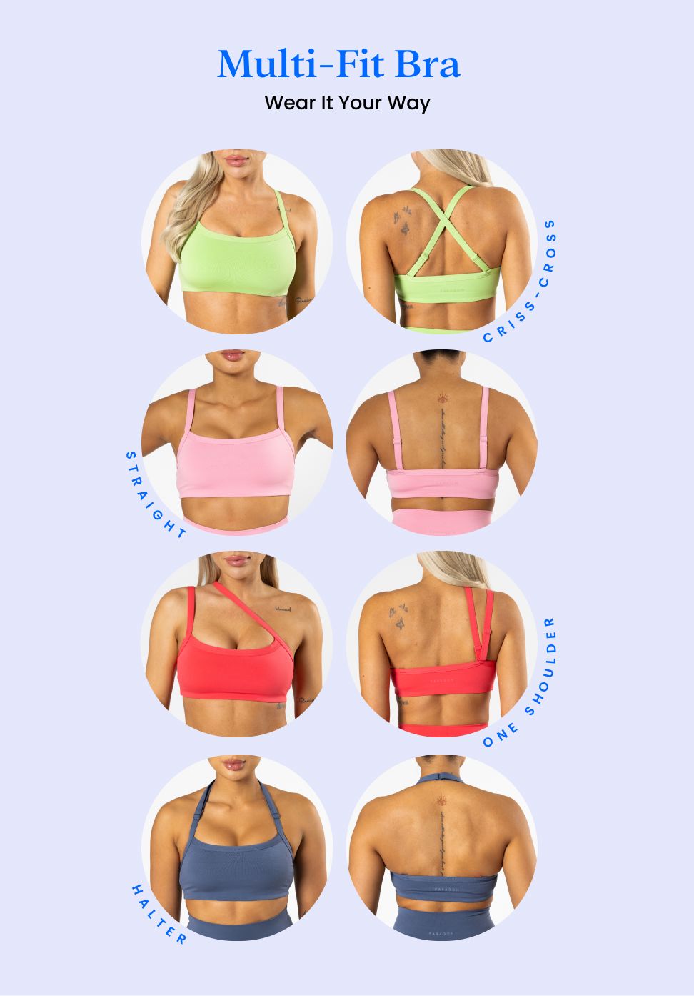 Reluna™ Multi-Fit Bra Vintage Indigo Sports Bras Paragon Fitwear 
