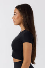 RecStretch Short Sleeve Crop Black Tops/Tanks Paragon Fitwear 
