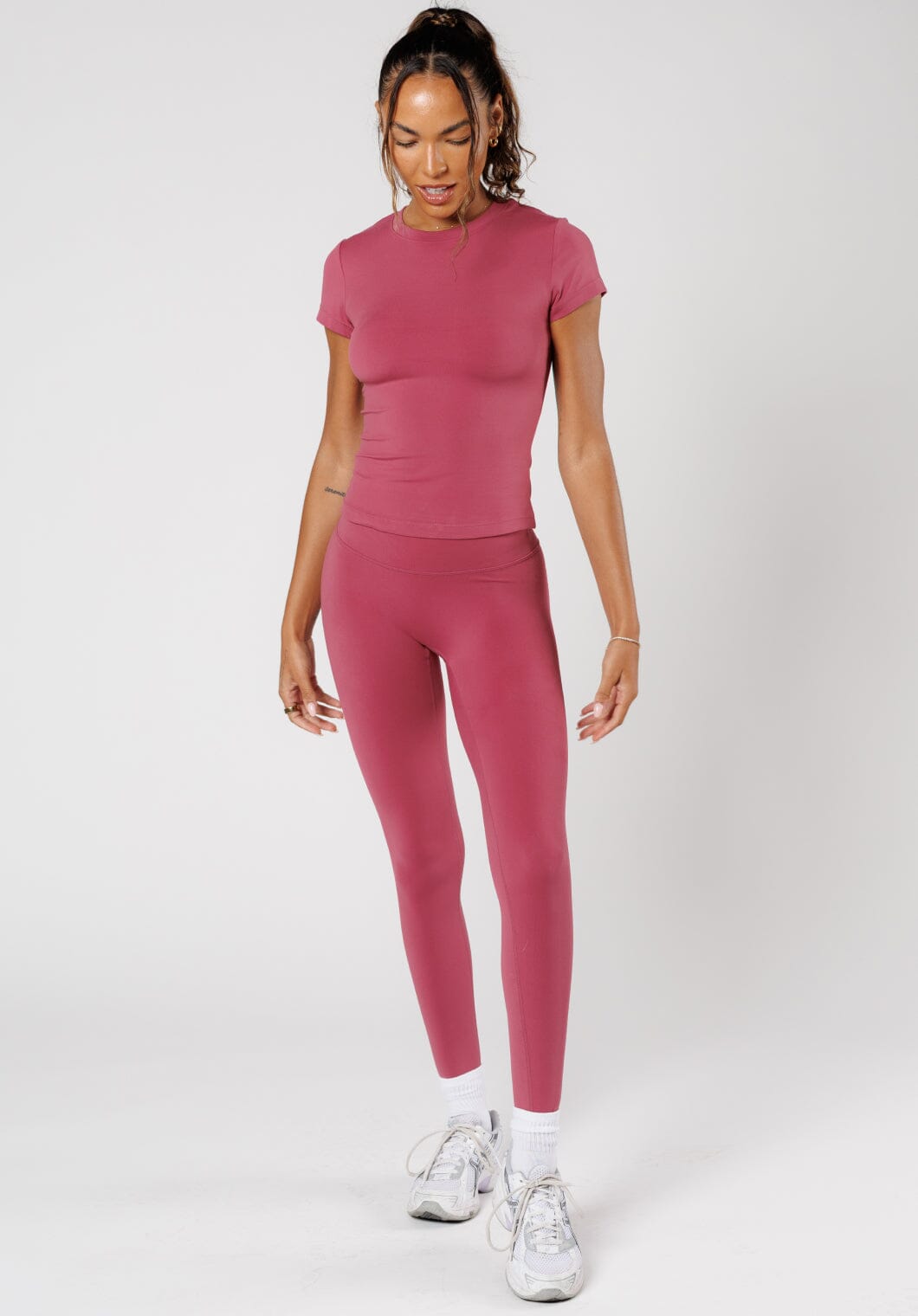 Reluna™ Full Length Short Sleeve Top Raspberry Tops/Tanks Paragon Fitwear 