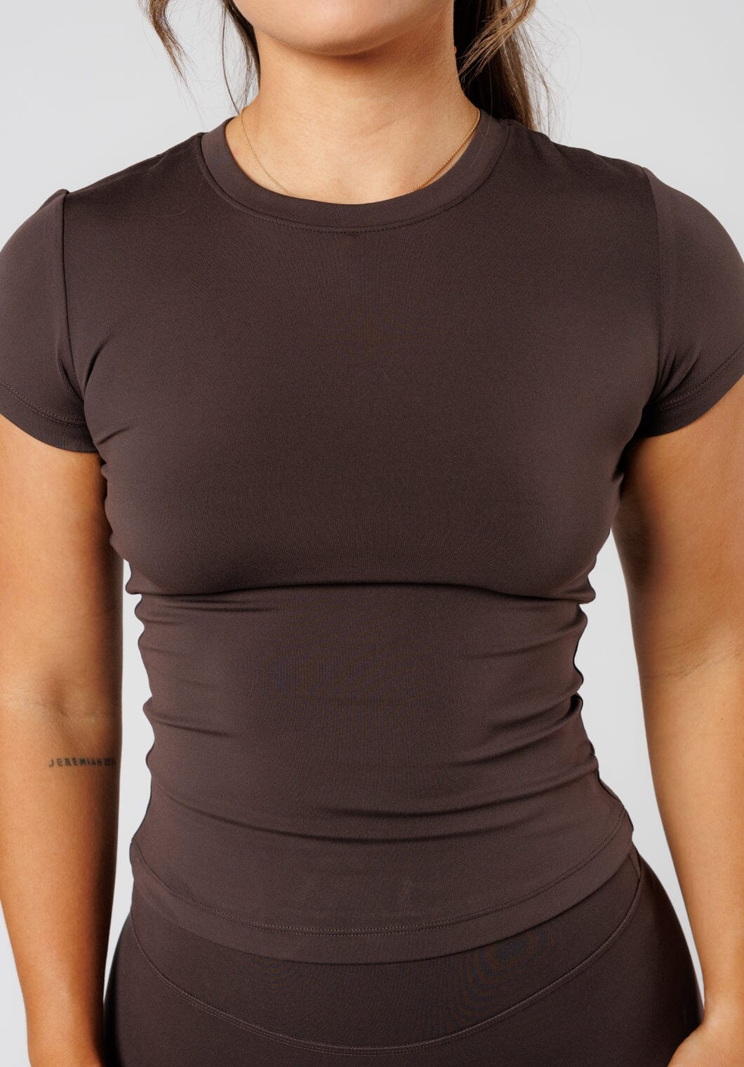 Reluna™ Full Length Short Sleeve Top Espresso Tops/Tanks Paragon Fitwear 