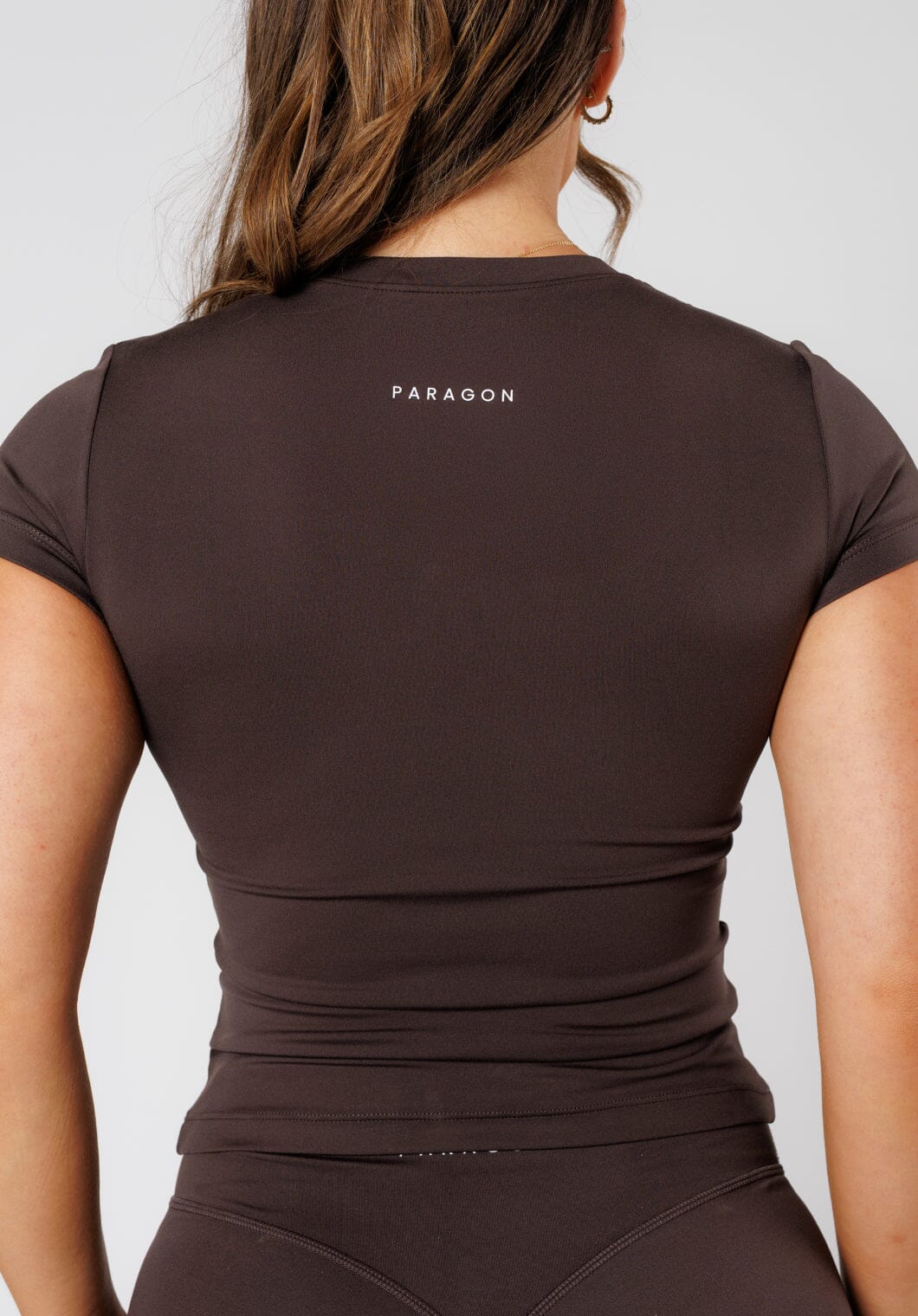 Reluna™ Full Length Short Sleeve Top Espresso Tops/Tanks Paragon Fitwear 