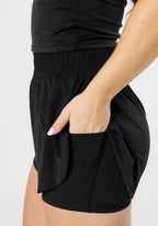 FeatherKnit™ Momentum Trackshort Black Shorts Paragon Fitwear 
