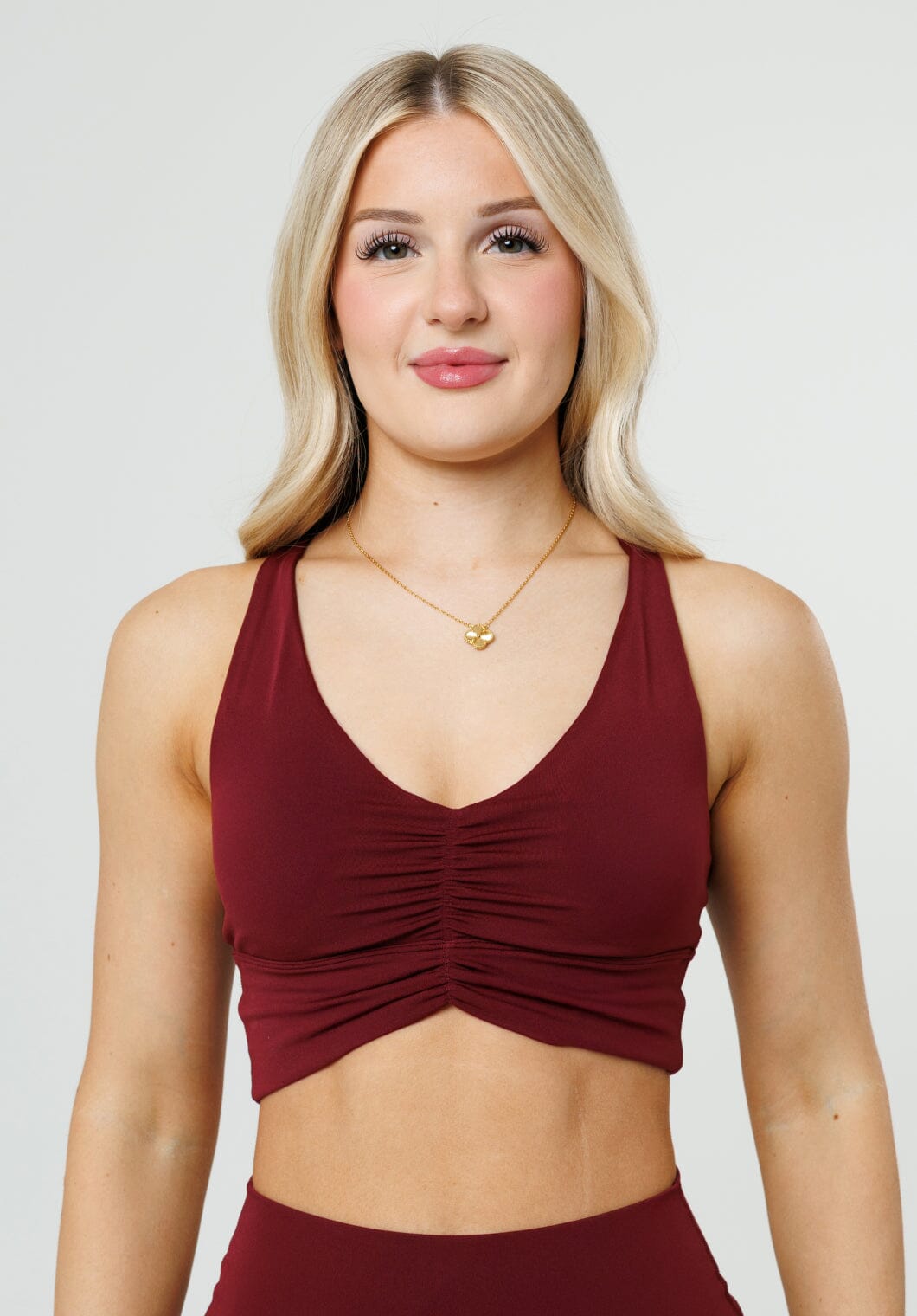 Reluna Ruched Bra Red Velvet Sports Bras Paragon Fitwear 