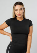 Reluna™ Full Length Short Sleeve Top Black Tops/Tanks Paragon Fitwear 