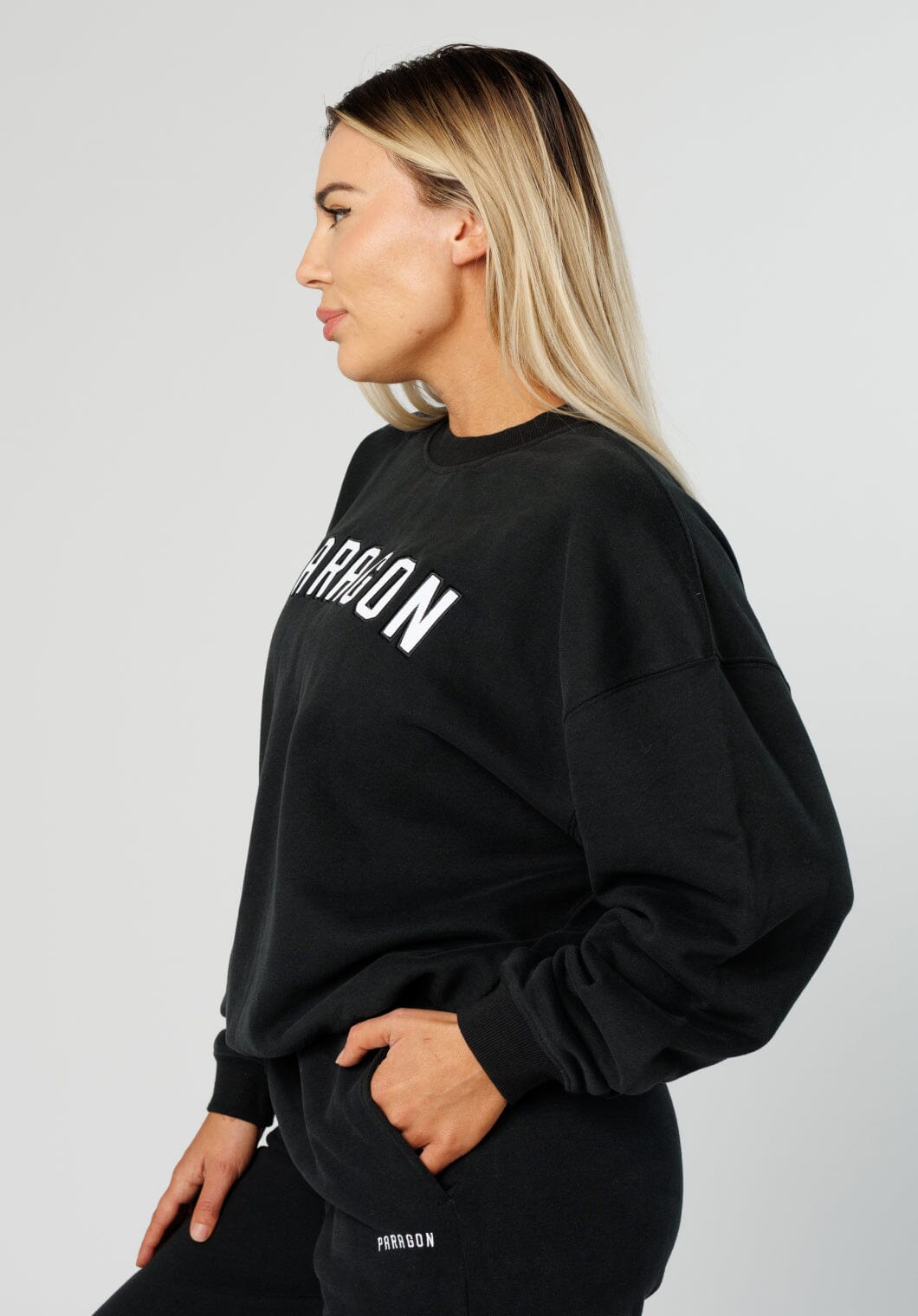 SportTerry™ Legacy Crewneck Black Tops/Tanks Paragon Fitwear 