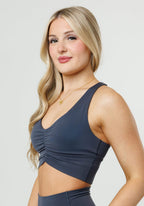 Reluna Ruched Bra Charcoal Sports Bras Paragon Fitwear 