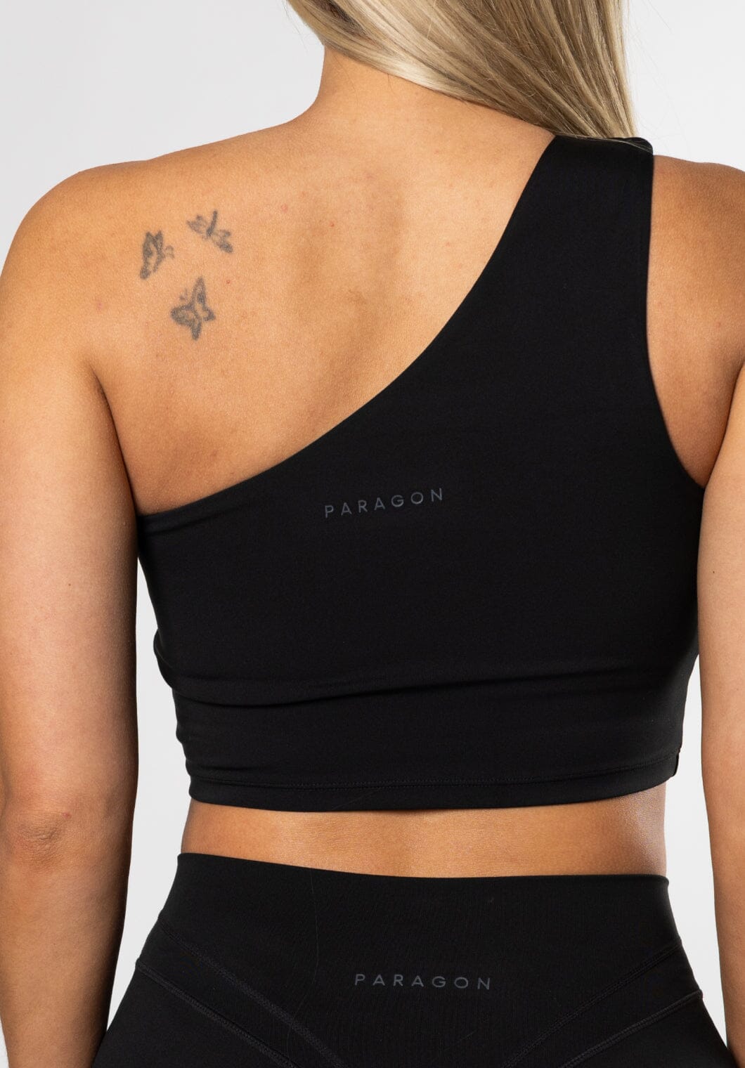 Reluna™ Single Shoulder Brami Black Sports Bras Paragon Fitwear 