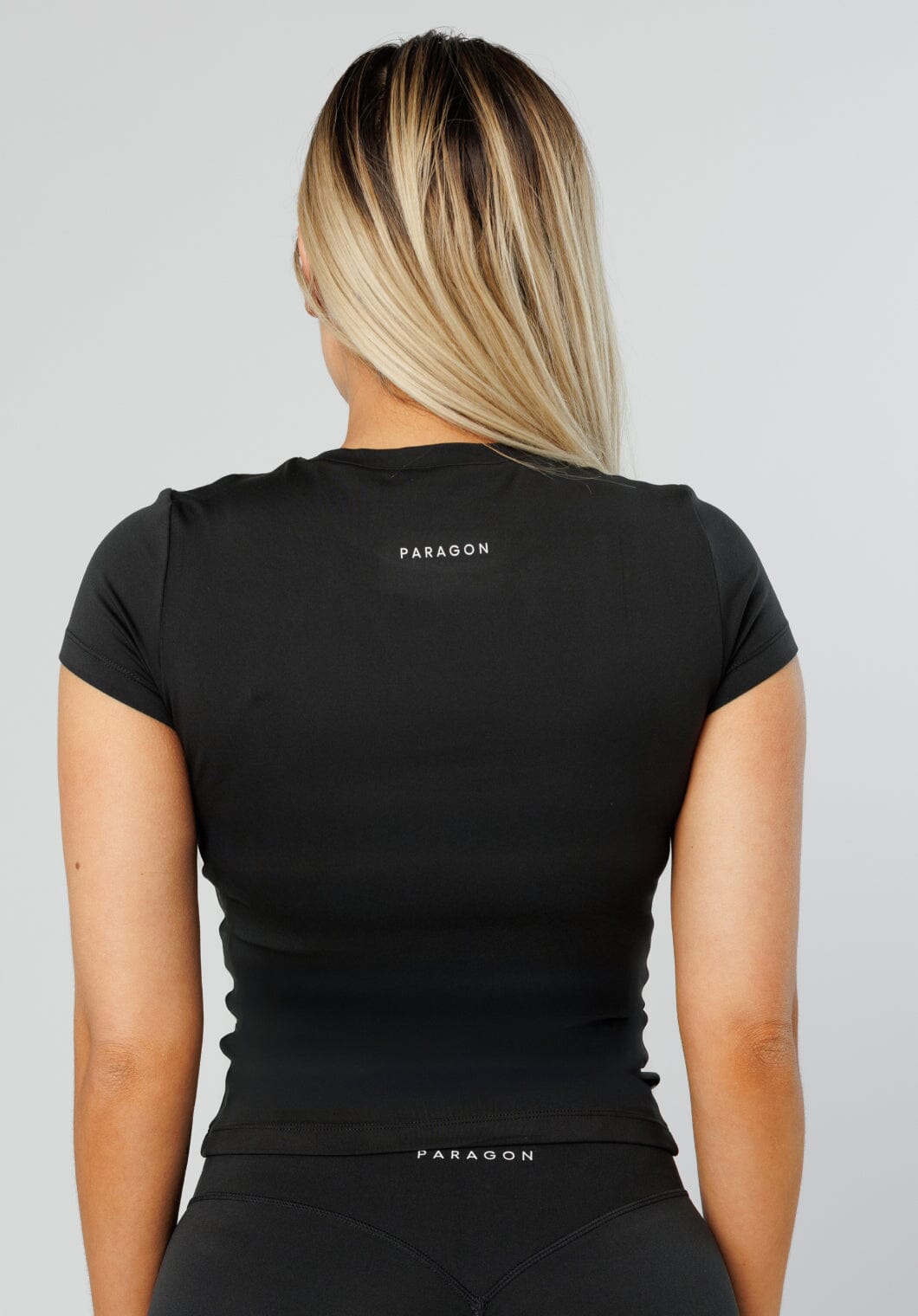 Reluna™ Full Length Short Sleeve Top Black Tops/Tanks Paragon Fitwear 