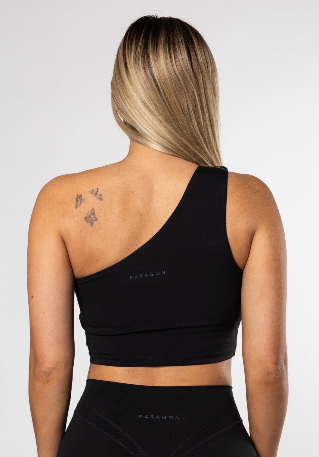 Reluna™ Single Shoulder Brami Black Sports Bras Paragon Fitwear 